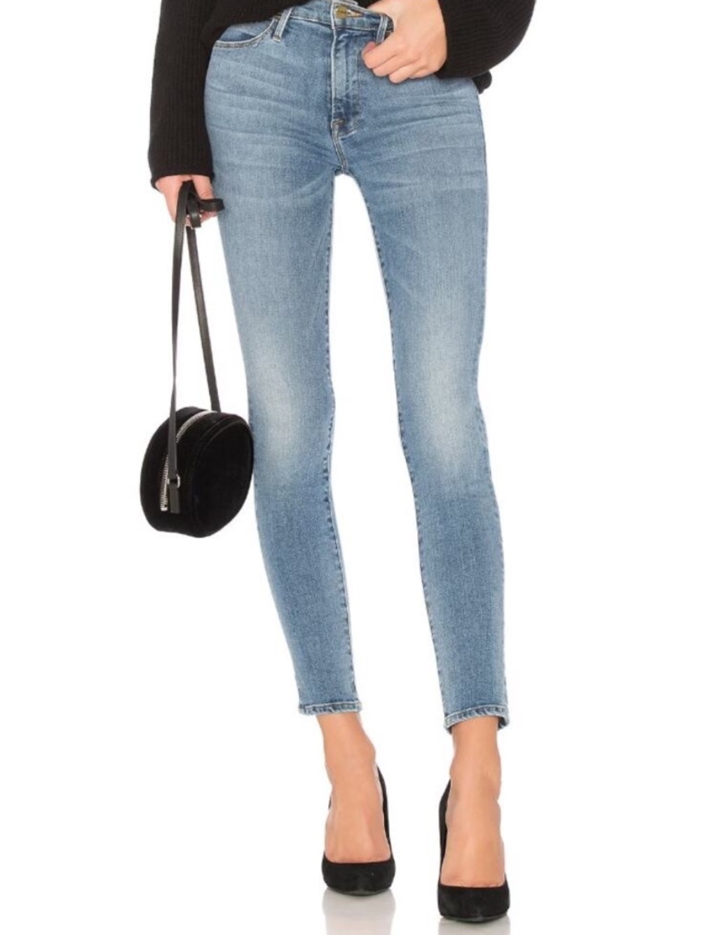 Frame Le High Skinny Jeans in Blue “Dupont Drive” size 25